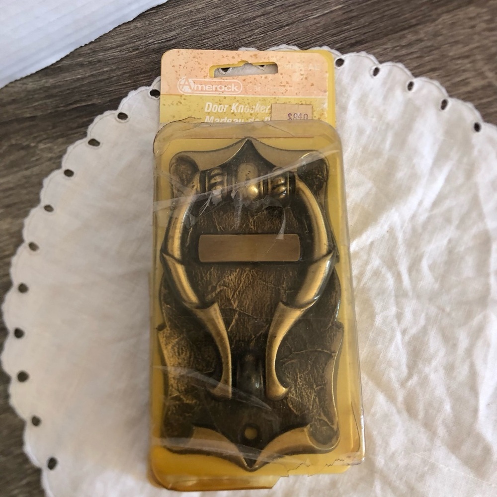 Vtg MCM Amerock Antique Brass Door Knocker